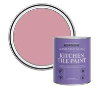 Rust-Oleum Pink Water-Resistant Kitchen Tile Paint in Gloss Finish - Dusky Pink 750ml