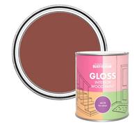 Rust-Oleum Red Interior Wood Paint in Gloss Finish - Fire Brick 750ml