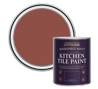 Rust-Oleum Red water resistant Kitchen Tile Paint in Matt Finish - Fire Brick 750ml
