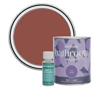 Rust-Oleum Red Water-Resistant Bathroom Tile Paint in Satin Finish - Fire Brick 750ml