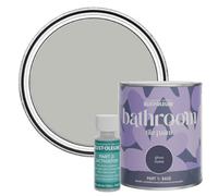 Rust-Oleum Grey Water-Resistant Bathroom Tile Paint in Gloss Finish - Flint 750ml