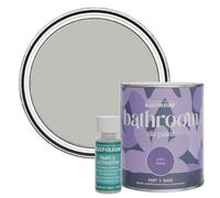 Rust-Oleum Grey Water-Resistant Bathroom Tile Paint in Satin Finish - Flint 750ml