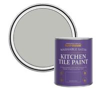 Rust-Oleum Grey water resistant Kitchen Tile Paint in Satin Finish - Flint 750ml
