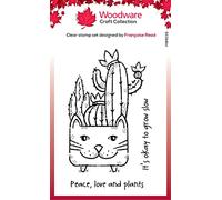 Rust-Oleum Francoise Collection - Clear Magic Stamp Set - Cat Planter Transparent 3.8 x 2.6 inches FRM035