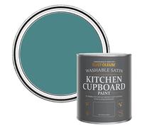 Rust-Oleum Green Scrubbable Kitchen Cupboard Paint in Satin Finish - Peacock Suit 750ml
