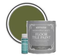 Rust-Oleum Green Washable Matt Floor Tile Paint, Matt Finish - Jasper 2.5L