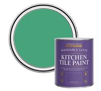 Rust-Oleum Green water resistant Kitchen Tile Paint in Satin Finish - Emerald 750ml