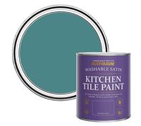 Rust-Oleum Green water resistant Kitchen Tile Paint in Satin Finish - Peacock Suit 750ml