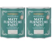 Rust-Oleum Grey Furniture & Skirting Board Paint in Matt Finish - Winter Grey 750ml (Pack of 2)