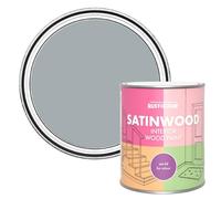 Rust-Oleum Grey Satinwood Interior Wood Paint - Mineral Grey 750ml