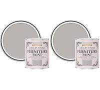 Rust-Oleum Grey Upcycled Furniture Paint in Chalky Finish - Flint 750ml (Pack of 2)