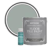 Rust-Oleum Grey Washable Matt Floor Tile Paint - Pitch Grey 2.5L