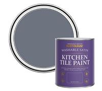 Rust-Oleum Grey water resistant Kitchen Tile Paint in Satin Finish - Marine Grey 750ml