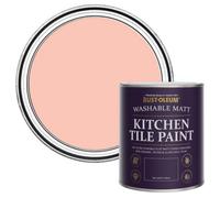 Rust-Oleum Peach Water-Resistant Kitchen Tile Paint in Matt Finish - Happy As A Clam 750ml
