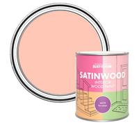 Rust-Oleum Peach Satinwood Interior Wood Paint - Happy As A Clam 750ml