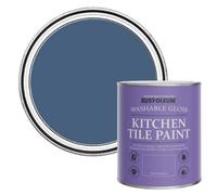 Rust-Oleum Blue Water-Resistant Kitchen Tile Paint in Gloss Finish - Ink Blue 750ml