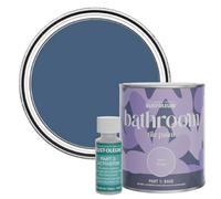Rust-Oleum Blue Water-Resistant Bathroom Tile Paint in Matt Finish - Ink Blue 750ml