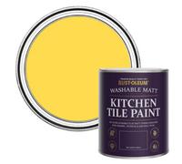 Rust-Oleum Yellow water resistant Kitchen Tile Paint in Matt Finish - Lemon Sorbet 750ml