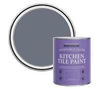Rust-Oleum Grey Water-Resistant Kitchen Tile Paint in Gloss Finish - Marine Grey 750ml