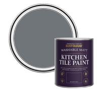 Rust-Oleum Grey water resistant Kitchen Tile Paint in Matt Finish - Marine Grey 750ml