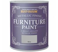 Rust-Oleum Metallic Finish Furniture Paint Silver 750ml