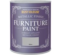 Rust-Oleum Metallic Finish Furniture Paint Silver 750ml