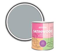 Rust-Oleum Grey Satinwood Interior Wood Paint - Mineral Grey 750ml