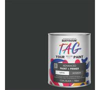 Rust-Oleum Mural Wall Tag Paint In Satin Finish - Coal Black 750Ml