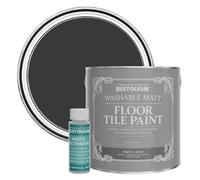 Rust-Oleum Black Washable Matt Floor Tile Paint - Natural Charcoal (Black) 2.5L