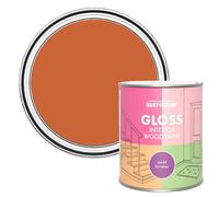 Rust-Oleum Orange Interior Wood Paint in Gloss Finish - Tiger Tea 750ml