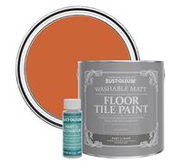 Rust-Oleum Orange Washable Matt Floor Tile Paint - Tiger Tea 2.5L