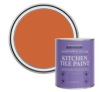 Rust-Oleum Orange Water-Resistant Kitchen Tile Paint in Gloss Finish - Tiger Tea 750ml