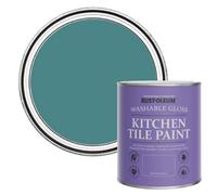 Rust-Oleum Green Water-Resistant Kitchen Tile Paint in Gloss Finish - Peacock Suit 750ml