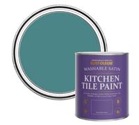 Rust-Oleum Green water resistant Kitchen Tile Paint in Satin Finish - Peacock Suit 750ml