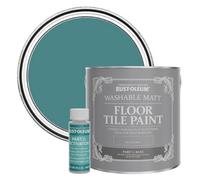 Rust-Oleum Green Washable Matt Floor Tile Paint - Peacock Suit 2.5L