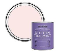 Rust-Oleum Pink Water-Resistant Kitchen Tile Paint in Gloss Finish - Strawberry Vanilla 750ml