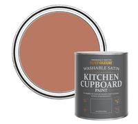 Rust-Oleum Red Scrubbable Kitchen Cupboard Paint in Satin Finish - Siena 750ml