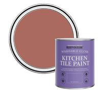Rust-Oleum Red Water-Resistant Kitchen Tile Paint in Gloss Finish - Salmon 750ml