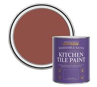 Rust-Oleum Red water resistant Kitchen Tile Paint in Satin Finish - Fire Brick 750ml