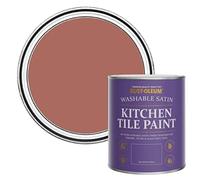 Rust-Oleum Red water resistant Kitchen Tile Paint in Satin Finish - Salmon 750ml