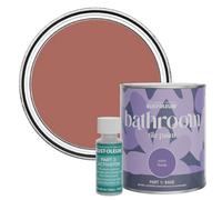 Rust-Oleum Red Water-Resistant Bathroom Tile Paint in Satin Finish - Salmon 750ml