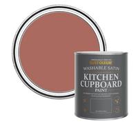 Rust-Oleum Red Scrubbable Kitchen Cupboard Paint in Satin Finish - Salmon 750ml