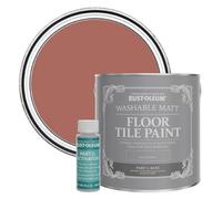 Rust-Oleum Red Washable Matt Floor Tile Paint - Salmon 2.5L