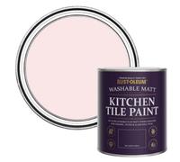 Rust-Oleum Pink water resistant Kitchen Tile Paint in Matt Finish - Strawberry Vanilla 750ml