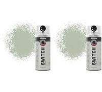 Rust-Oleum Switch 5 in 1 Nozzle Multi Surface Topcoat Decorative Spray Paint Aerosol 400ml Cotswold Sage Satin Finish (Pack of 2)