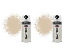 Rust-Oleum Switch 5 in 1 Nozzle Multi Surface Topcoat Decorative Spray Paint Aerosol 400ml Warm Beige Satin Finish (Pack of 2)