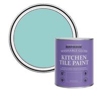 Rust-Oleum Blue Water-Resistant Kitchen Tile Paint in Gloss Finish - Teal 750ml