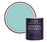 Rust-Oleum Blue water resistant Kitchen Tile Paint in Matt Finish - Teal 750ml