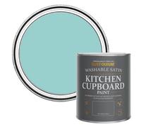 Rust-Oleum Blue Scrubbable Kitchen Cupboard Paint in Satin Finish - Teal 750ml