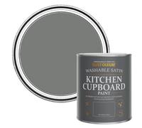 Rust-Oleum Grey Scrubbable Kitchen Cupboard Paint in Satin Finish - Torch Grey 750ml